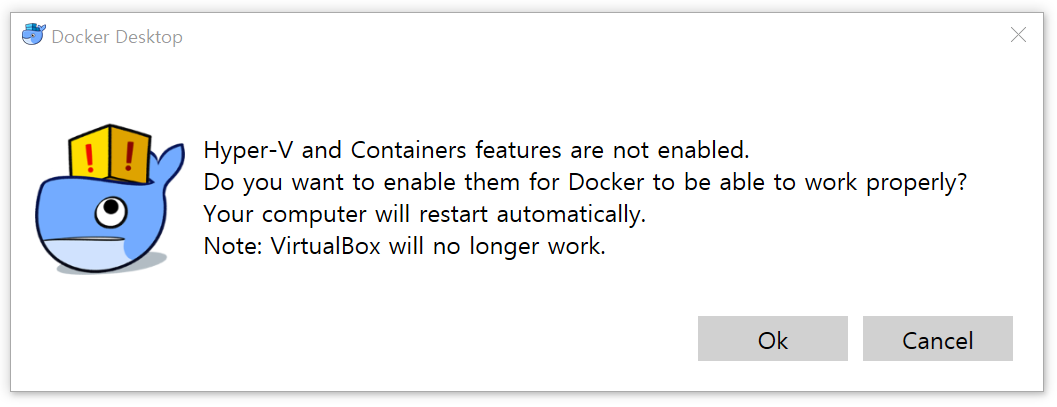 [그림 1] Docker for Windows 설치