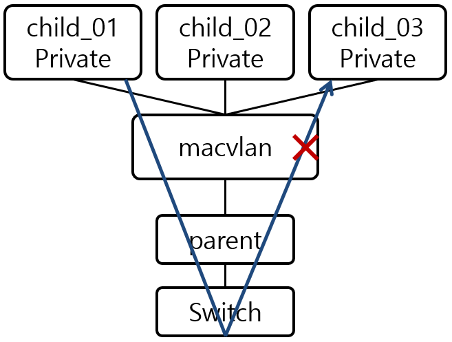 [그림 4] macvlan Private Mode