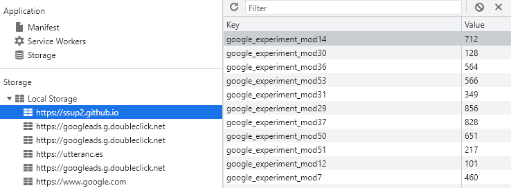 [그림 1] Chrome Local Storage