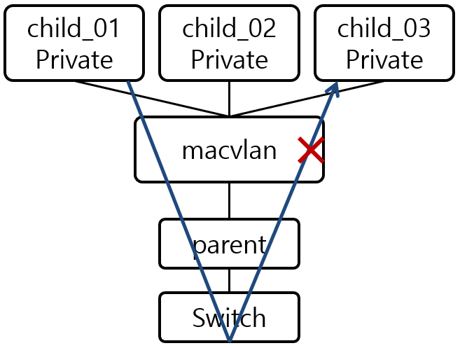 [Figure 4] macvlan Private Mode