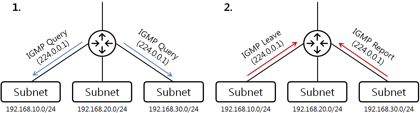 [Figure 3] IGMP Query, Leave